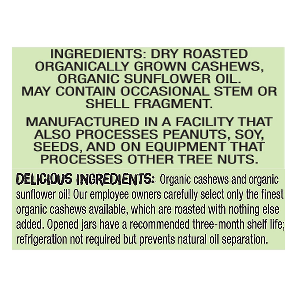 slide 5 of 5, Once Again Organic Unsweetened Creamy Cashew Butter 12 oz, 12 oz