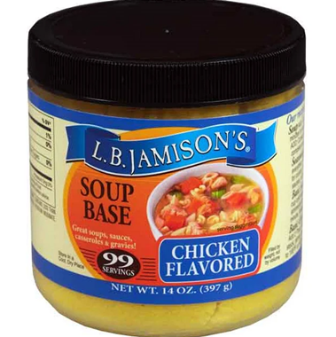slide 1 of 1, L.B. Jamison's Chicken Flavored Soup Base 14 oz, 14 oz