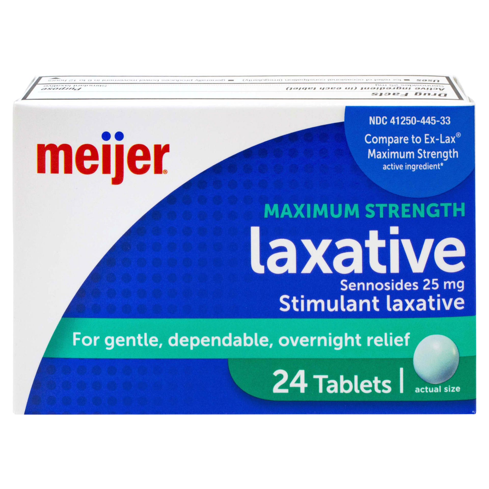 slide 1 of 1, Meijer Maximum Strength Laxative Tablets, 24 ct