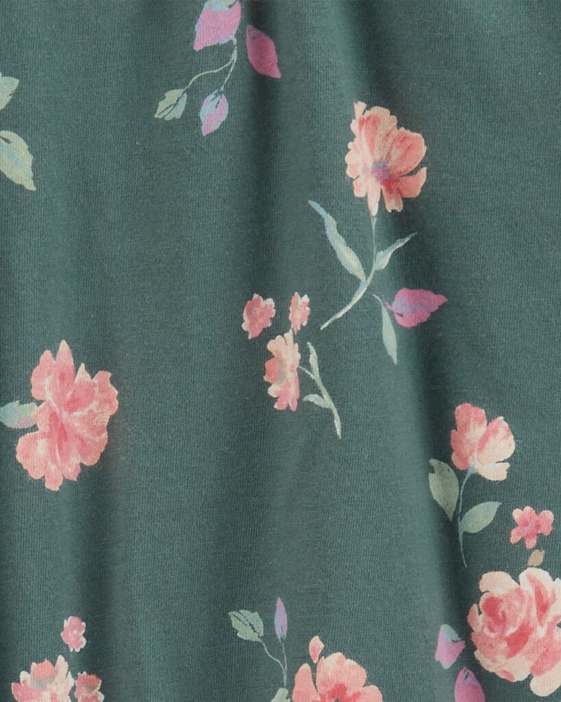 slide 2 of 2, Oshkosh Kid Floral Print Cinched Top Green 8, 1 ct