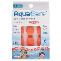 Aqua Ears Soft Silicone Earplugs 6 Reusable Pair