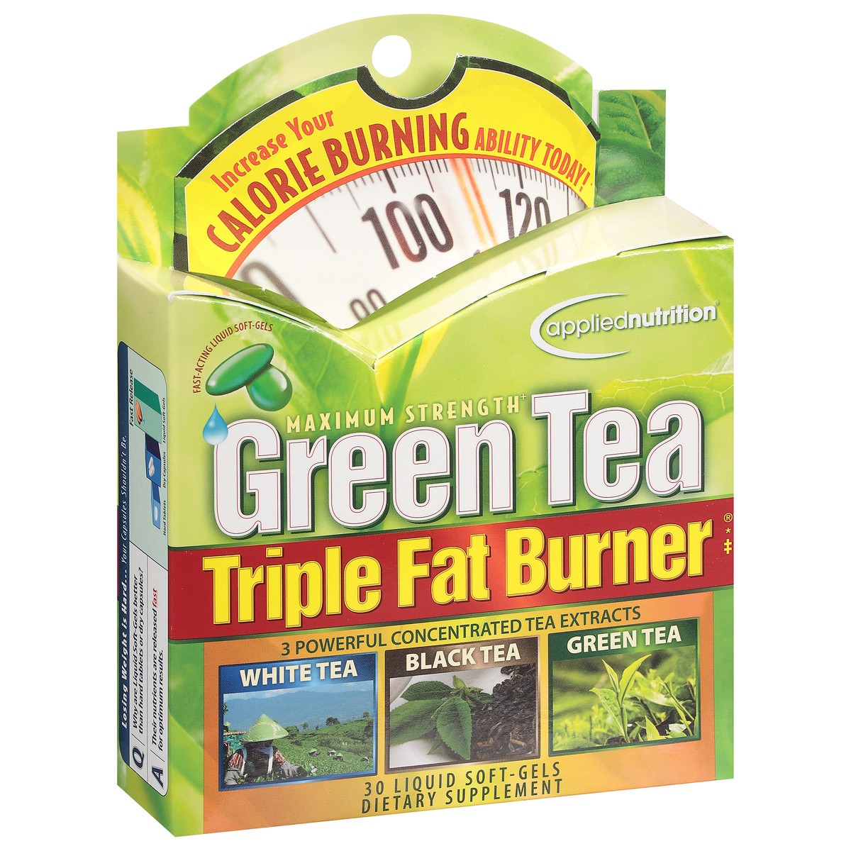 slide 2 of 9, Applied Nutrition Applied Nutrition Green Tea Maximum Strength Triple Fat Burner Dietary Supplement Liquid Soft Gels - 30 CT, 30 Each, 30 ct