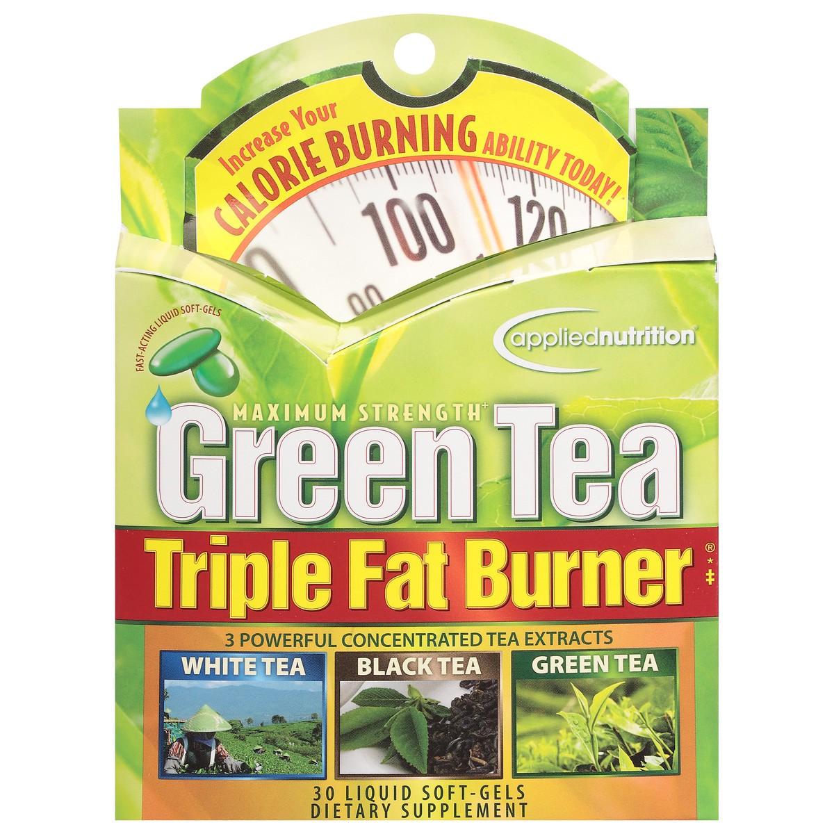 slide 1 of 9, Applied Nutrition Applied Nutrition Green Tea Maximum Strength Triple Fat Burner Dietary Supplement Liquid Soft Gels - 30 CT, 30 Each, 30 ct