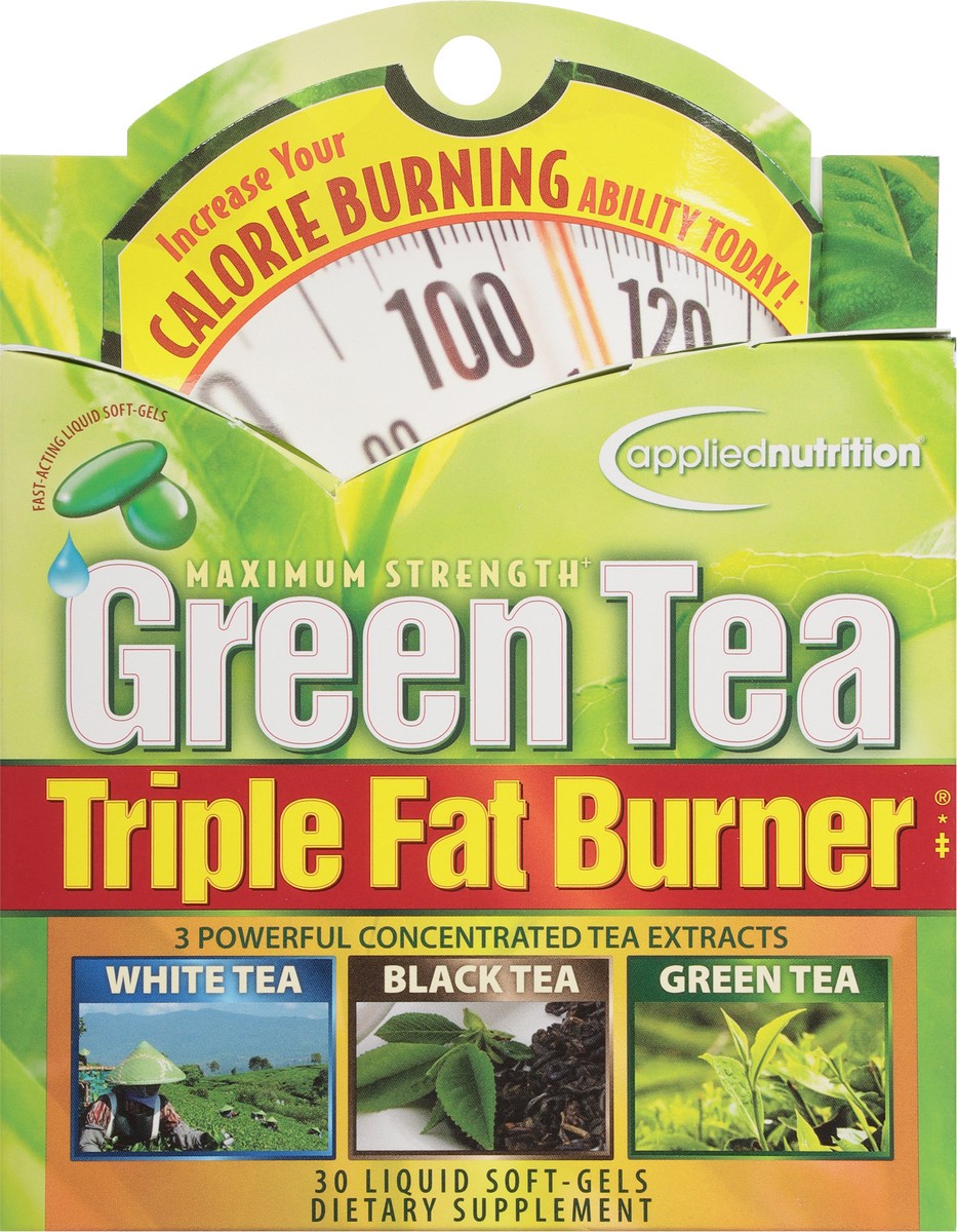 slide 5 of 9, Applied Nutrition Applied Nutrition Green Tea Maximum Strength Triple Fat Burner Dietary Supplement Liquid Soft Gels - 30 CT, 30 Each, 30 ct