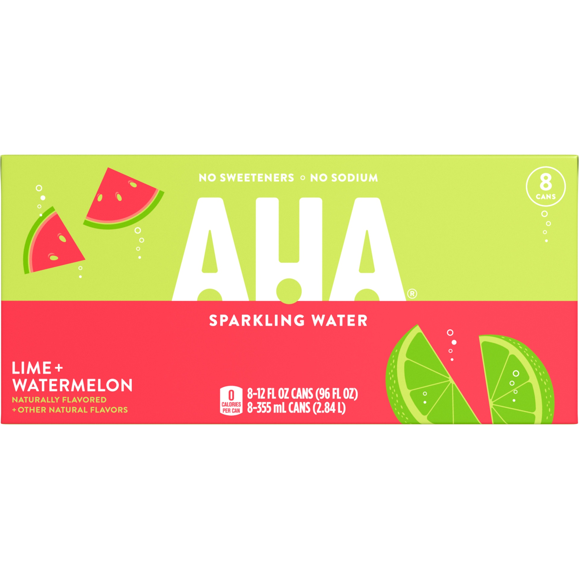 slide 3 of 17, AHA Lime & Watermelon Sparkling Water, 8 ct; 12 fl oz