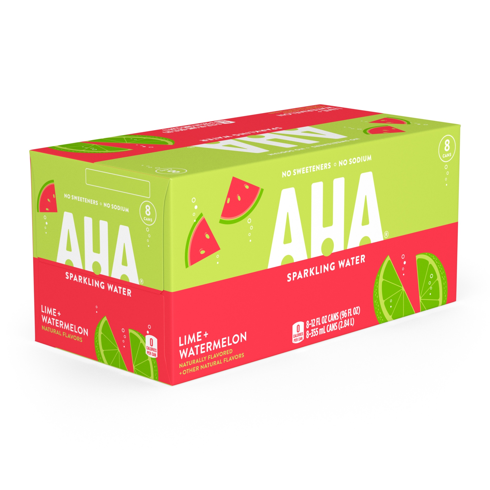 slide 4 of 17, AHA Lime & Watermelon Sparkling Water, 8 ct; 12 fl oz