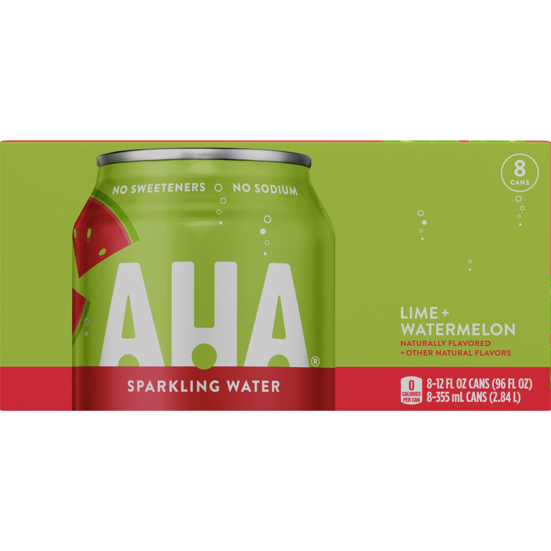 slide 10 of 17, AHA Lime & Watermelon Sparkling Water, 8 ct; 12 fl oz