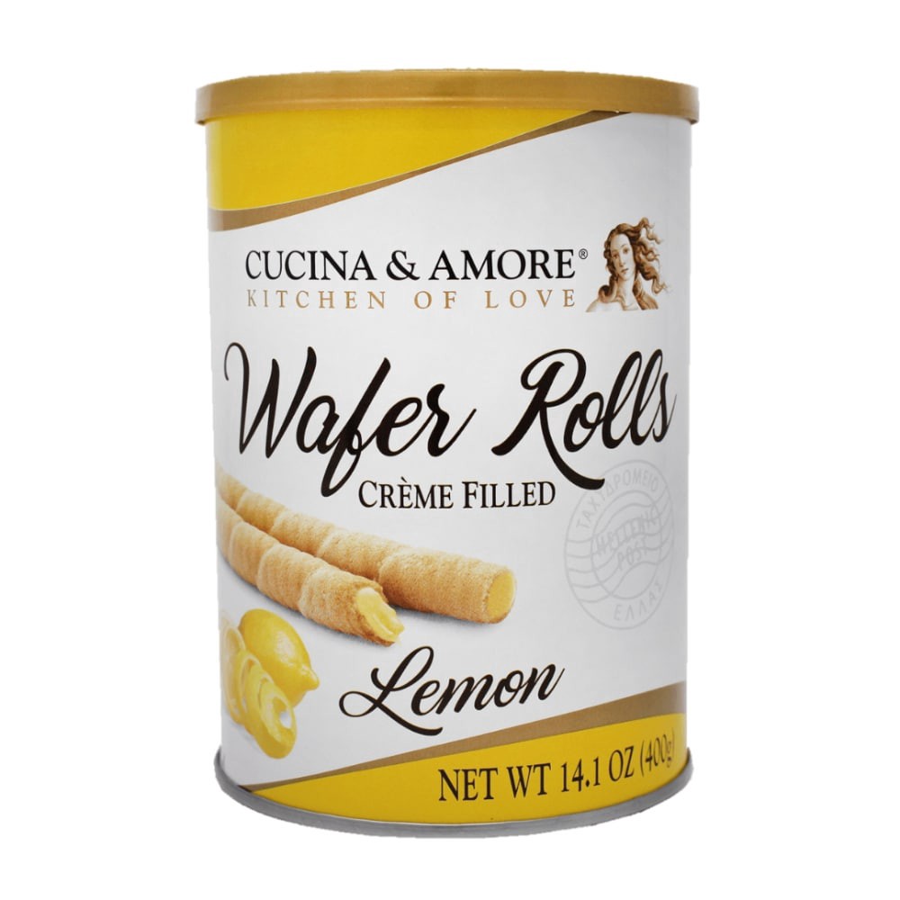 slide 1 of 1, Cucina & Amore Cucina And Amore Wafer Rolls Lemon, 14.1 oz