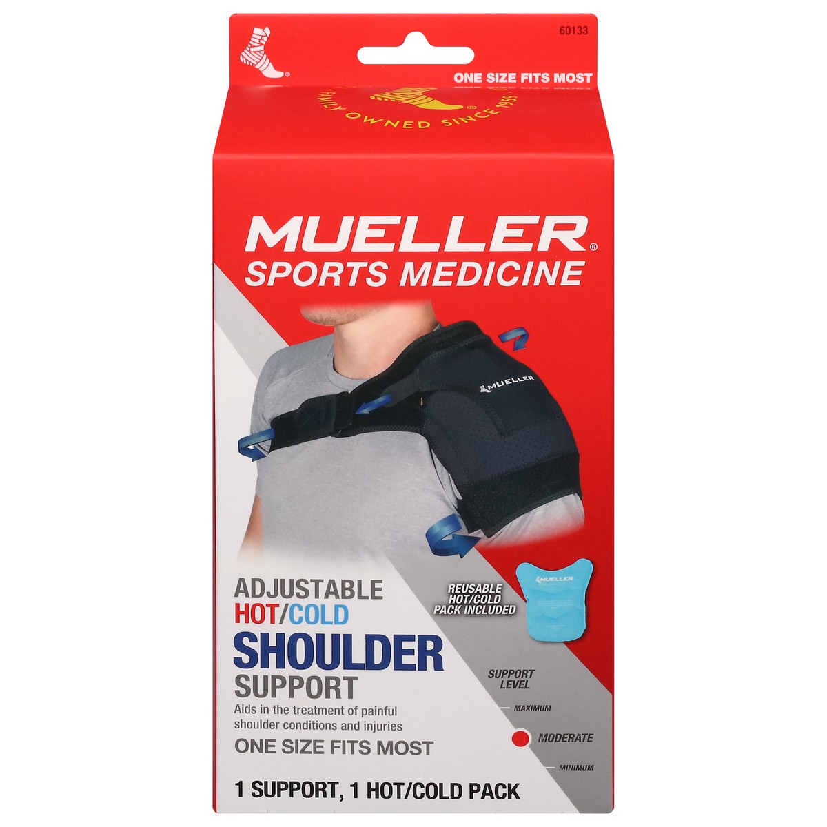 slide 2 of 4, Mueller Hot/Cold Adjustable Shoulder Support 1 ea, 1 ct