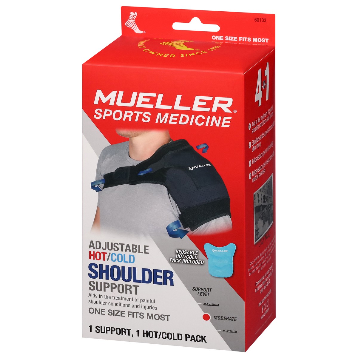 slide 3 of 4, Mueller Hot/Cold Adjustable Shoulder Support 1 ea, 1 ct