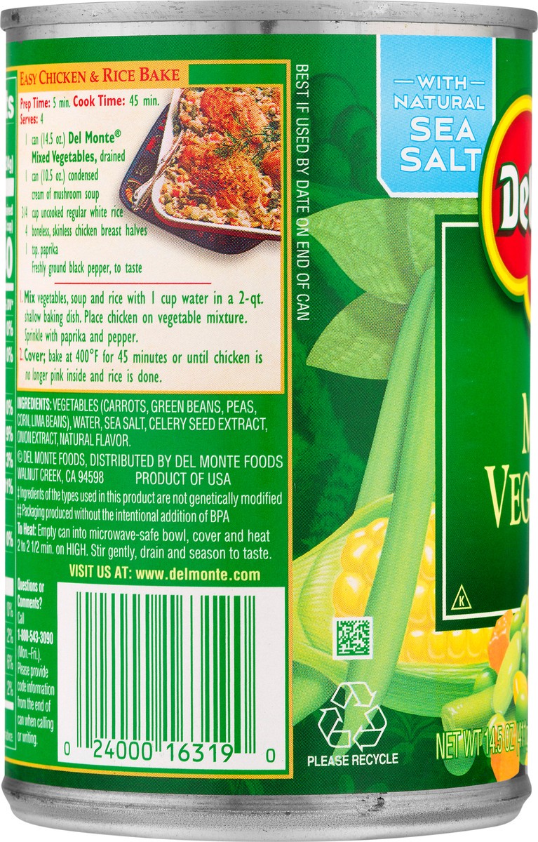 slide 8 of 8, Del Monte Mixed Vegetables 14.5 oz, 14.5 oz