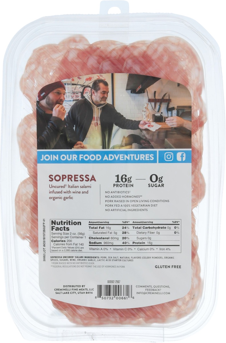 slide 10 of 11, Creminelli Fine Meats  Sliced Sopressa, 2 oz