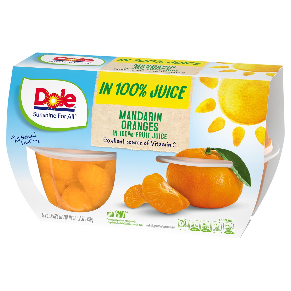 slide 3 of 9, Dole Mandarin Oranges In 100% Juice, 4 ct; 4 oz
