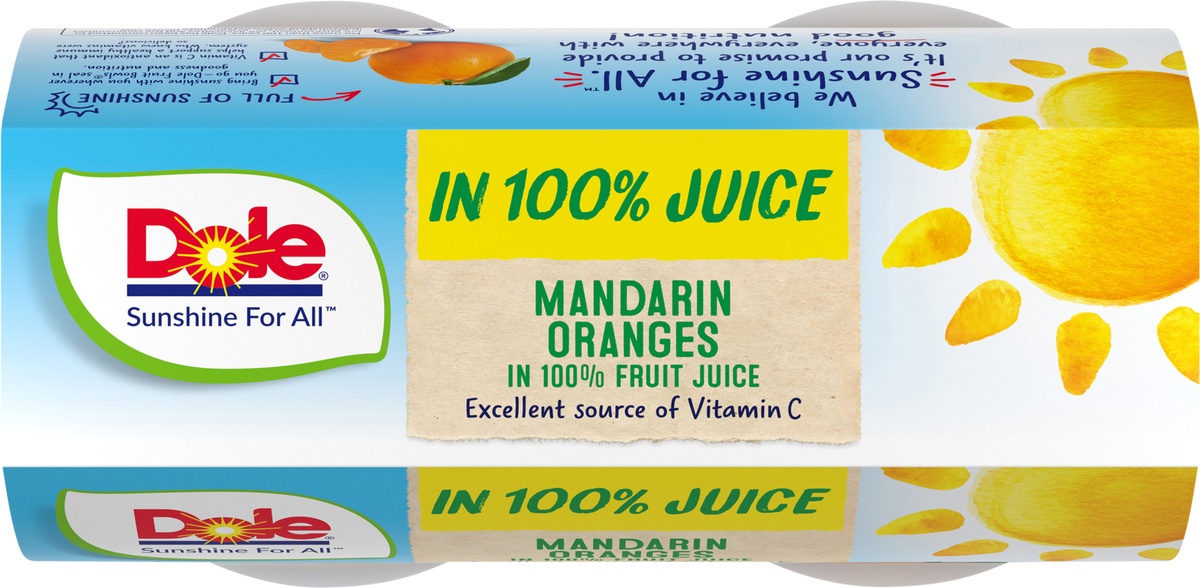 slide 6 of 11, Dole Mandarin Oranges In 100 Fruit Juice, 4 ct; 4 oz