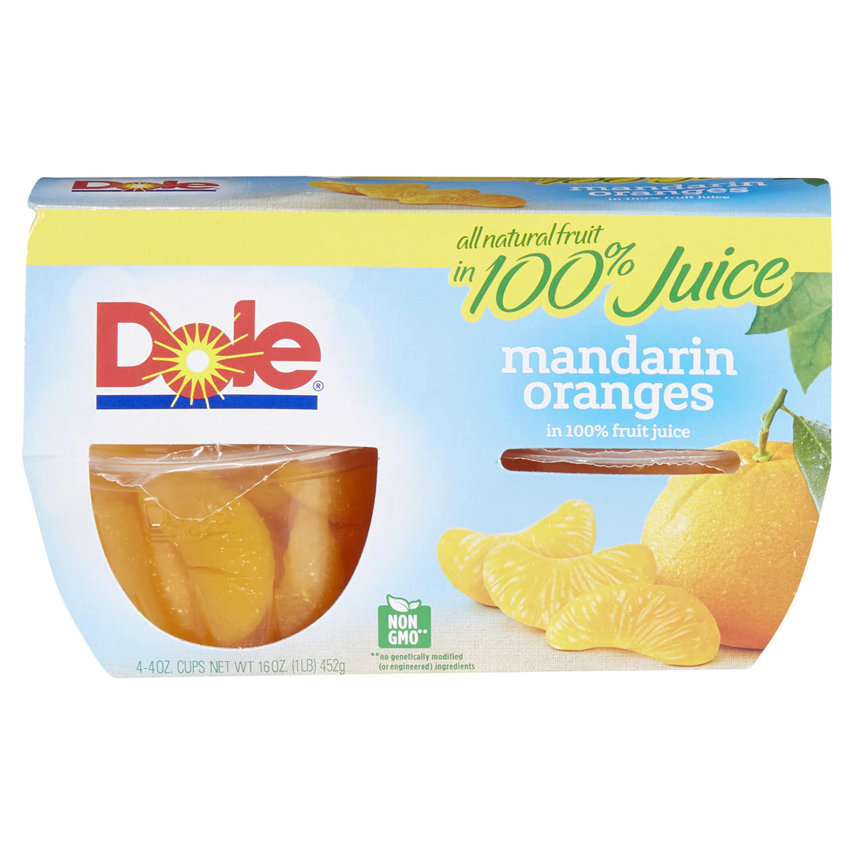 slide 1 of 8, Dole Mandarin Oranges In 100 Fruit Juice, 4 ct; 4 oz