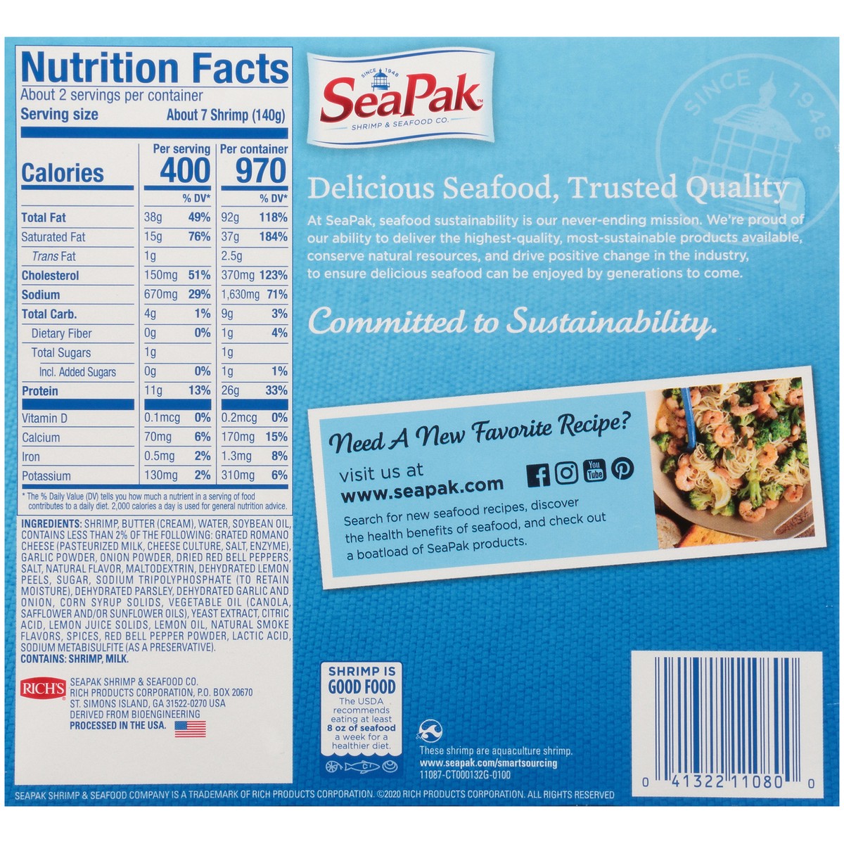 slide 5 of 14, SeaPak Shrimp & Seafood Co. Shrimp Scampi 12 oz. Box, 12 oz