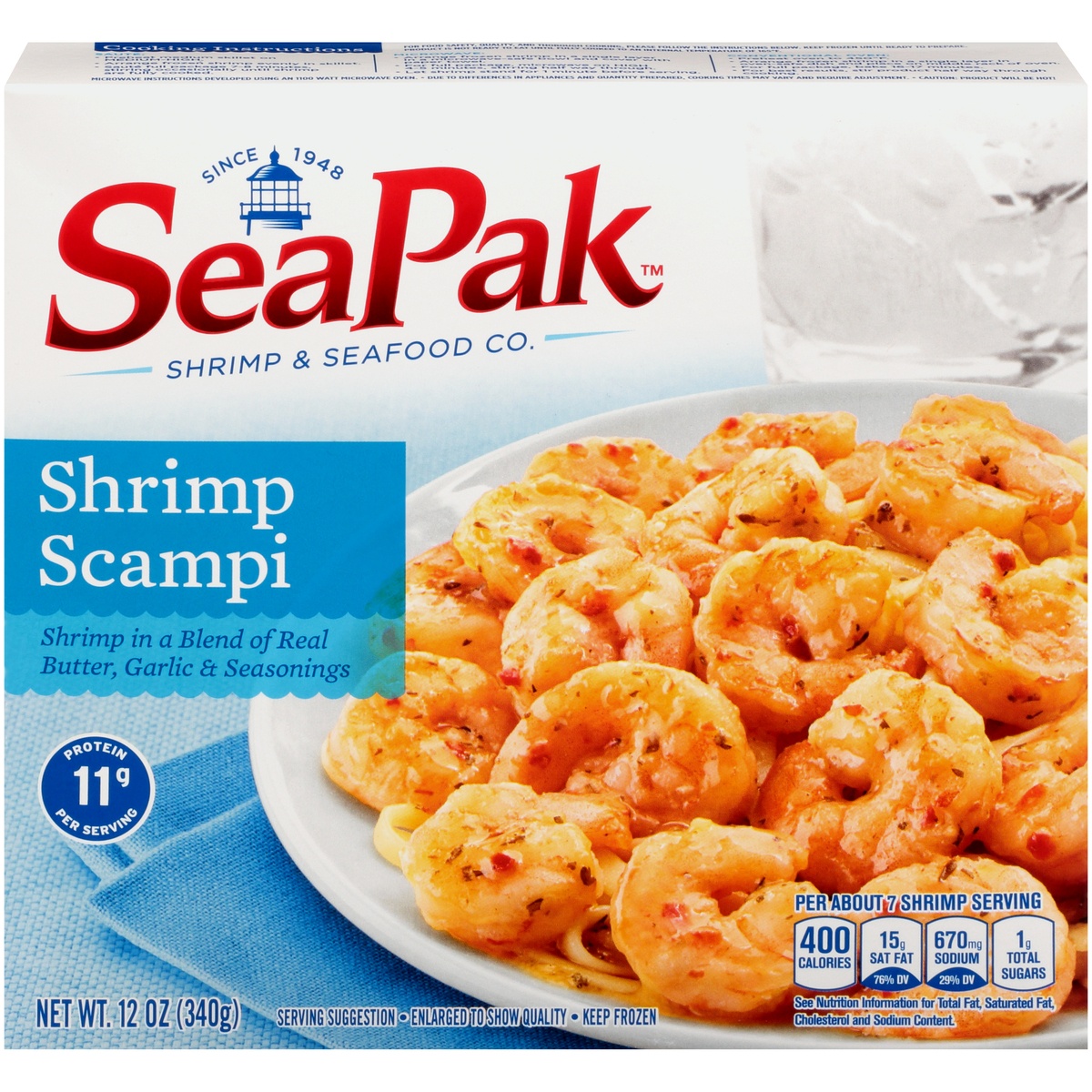 slide 1 of 8, SeaPak Shrimp Scampi, 12 oz
