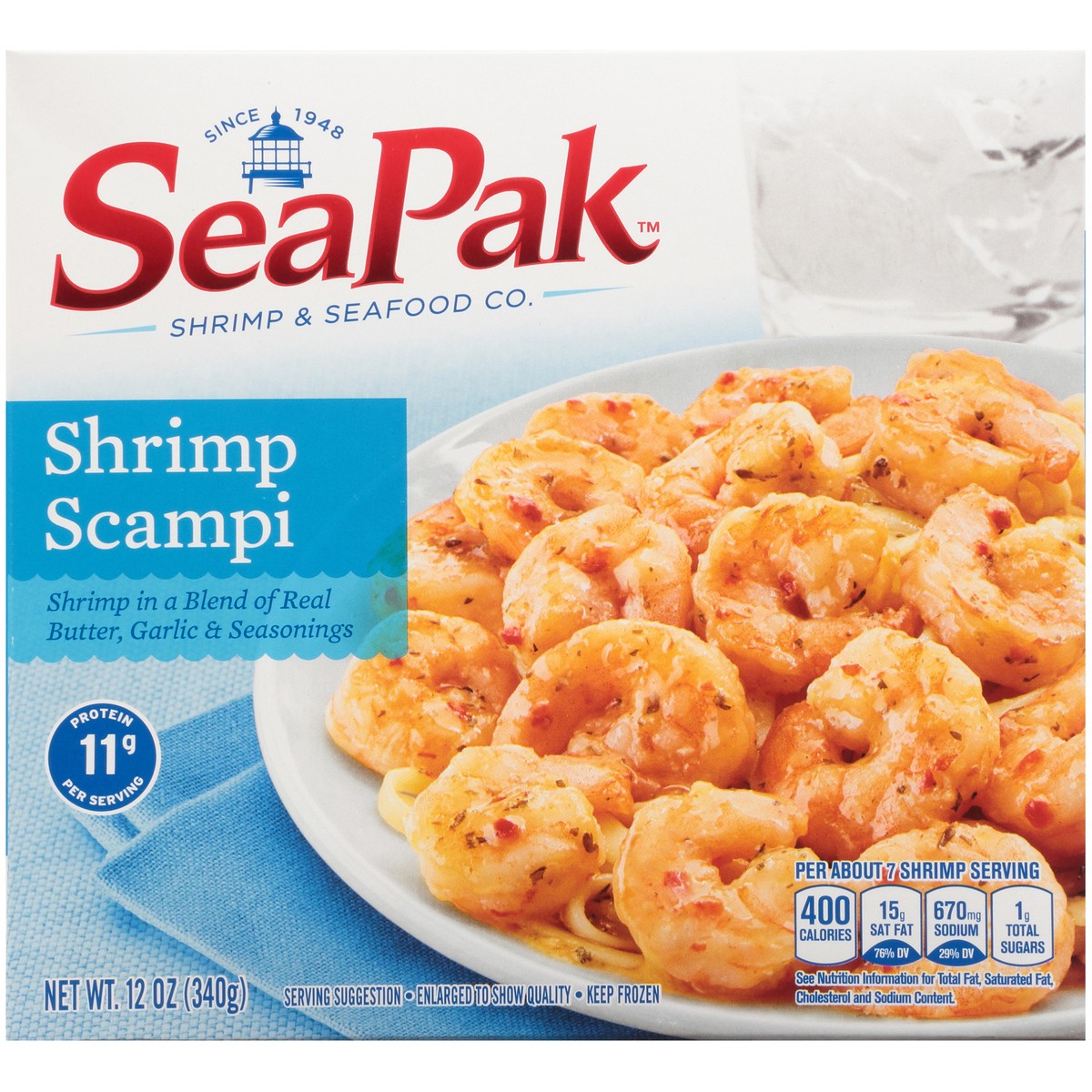 slide 1 of 14, SeaPak Shrimp & Seafood Co. Shrimp Scampi 12 oz. Box, 12 oz