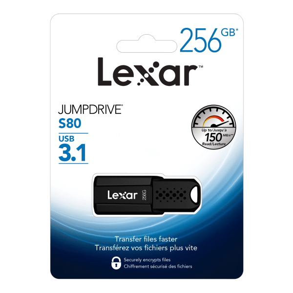 slide 1 of 3, Lexar Jumpdrive S80 Usb 3.1 Flash Drive, 32Gb, Black, Ljds80-32Gbnbnu, 1 ct