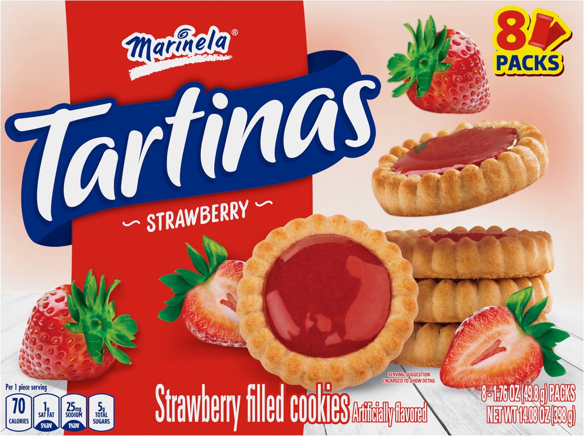 slide 9 of 11, Marinela Tartinas Strawberry Filled Cookies, 11 oz