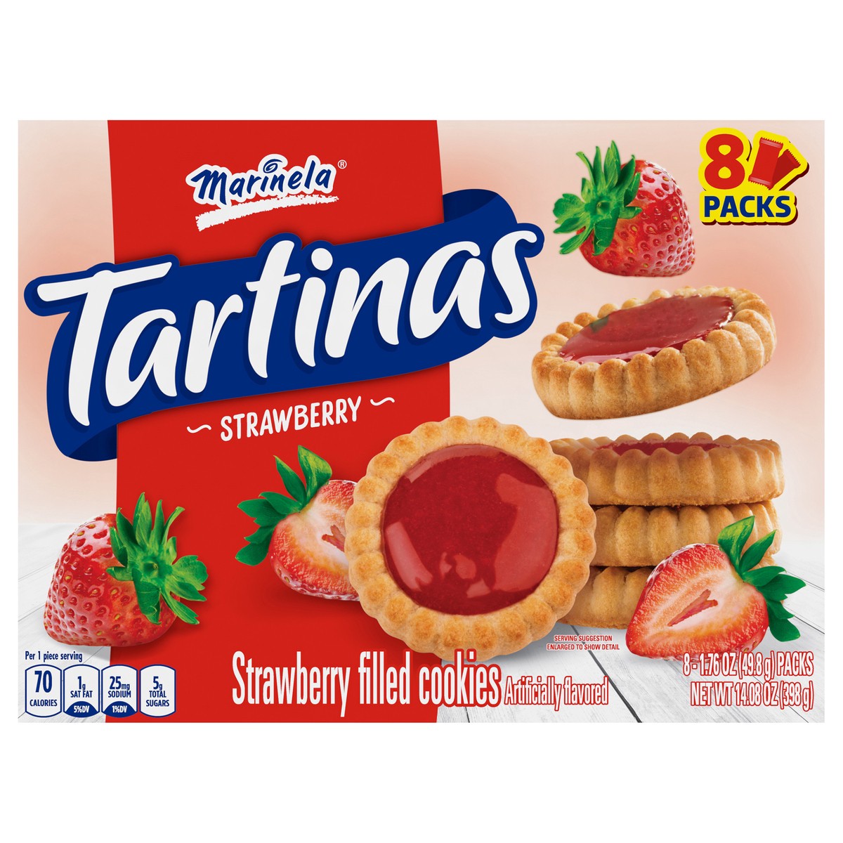 slide 8 of 11, Marinela Tartinas Strawberry Filled Cookies, 11 oz