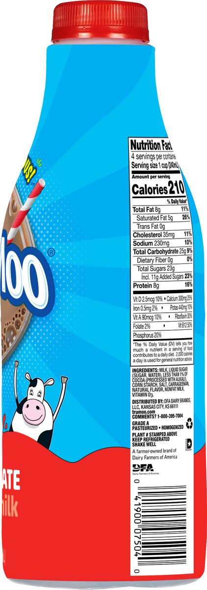 slide 7 of 9, TruMoo Chocolate Whole Milk Quart, 1 qt