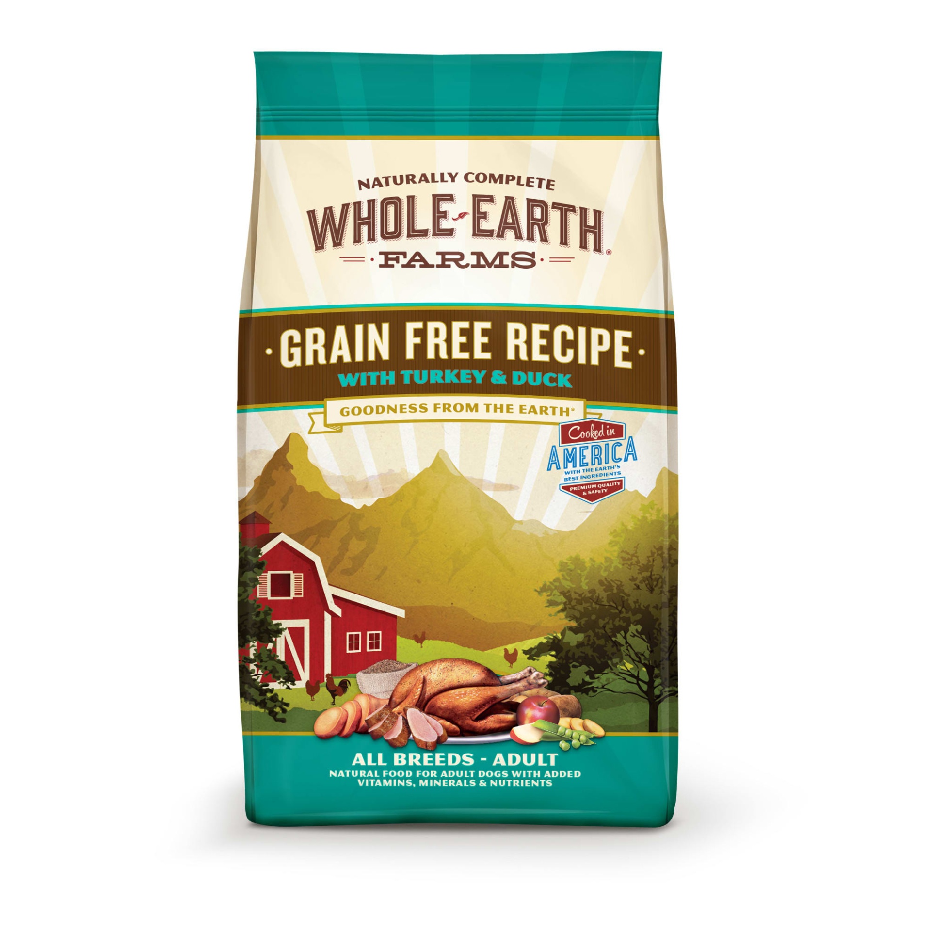 slide 1 of 1, Whole Earth Farms Grain Free Recipe with Turkey & Duck Dry Dog Food, 4 lb