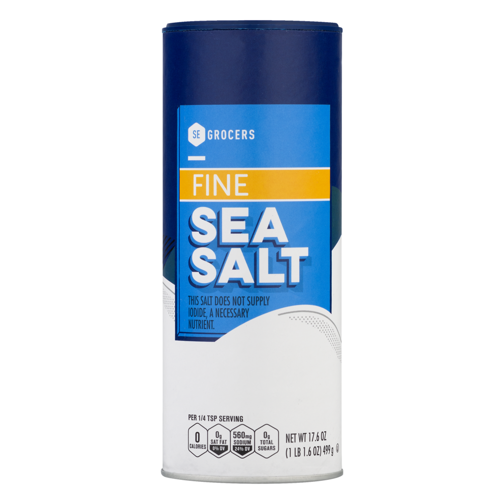 slide 1 of 1, E Grocers Sea Salt Fine, 17.6 oz