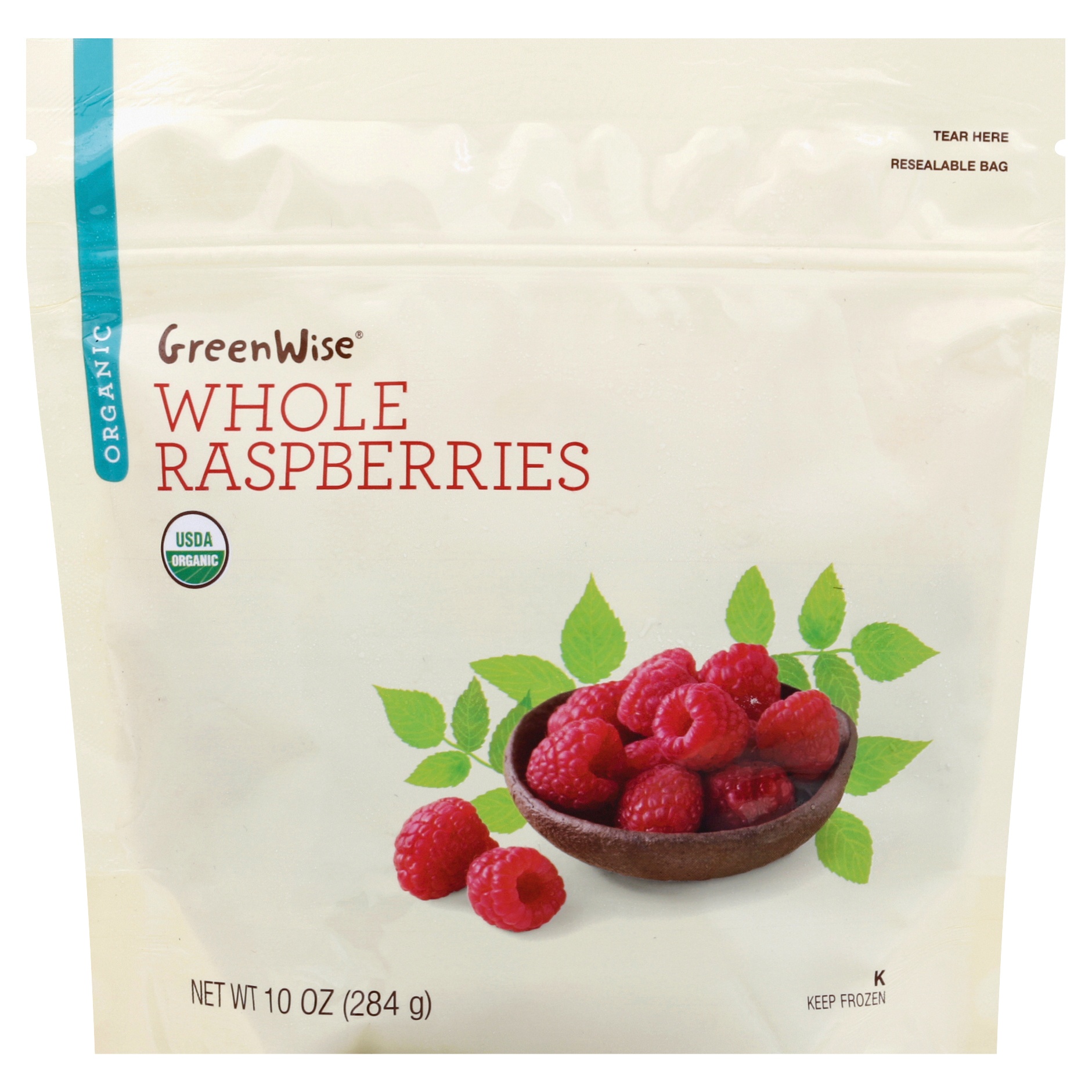 slide 1 of 1, GreenWise Organic Whole Raspberries, 10 oz