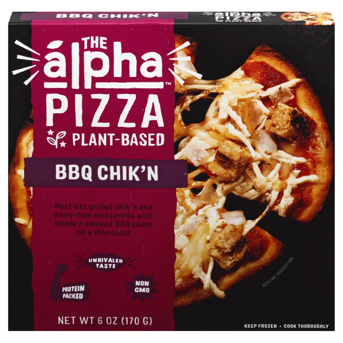 slide 1 of 13, Alpha Foods The Alpha Plant-Based BBQ Chik'n Pizza 6 oz, 6 oz