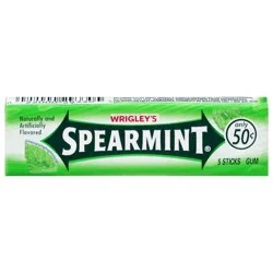 WRIGLEY'S SPEARMINT Chewing Gum, 5 Stick Pack