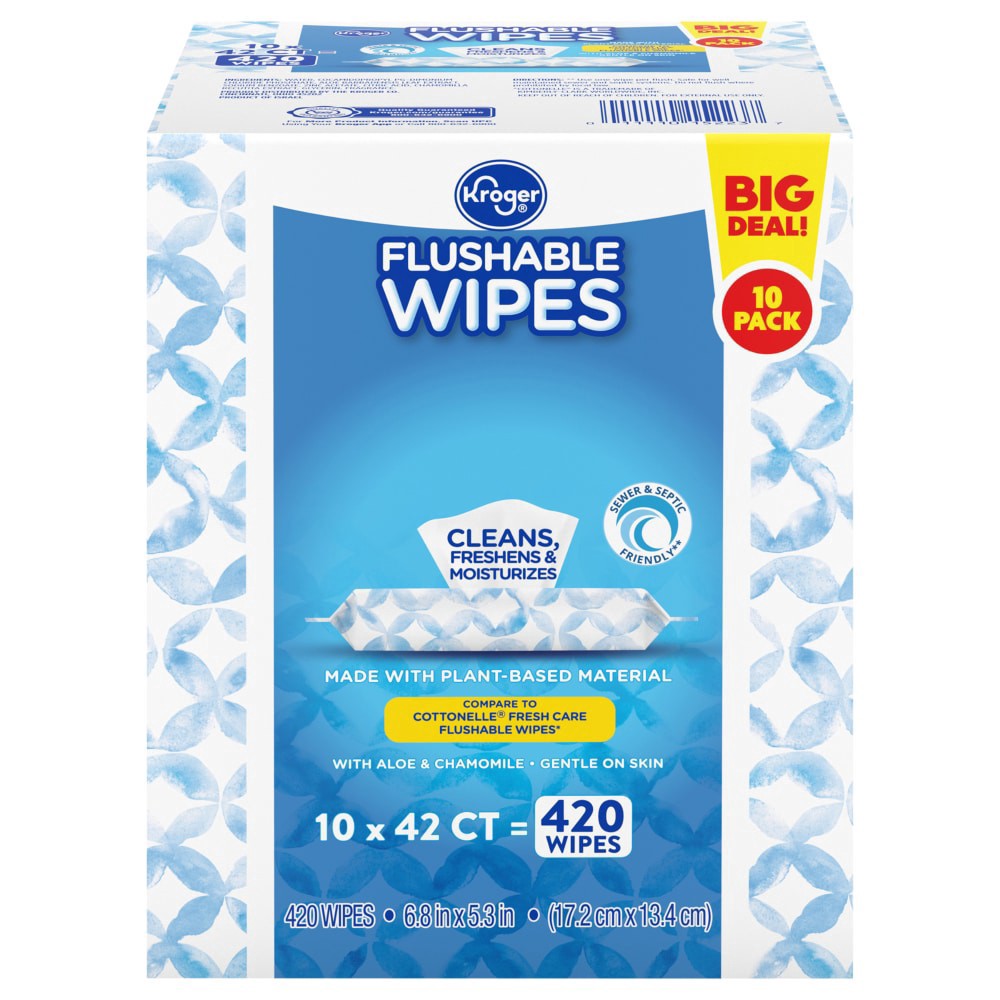 slide 1 of 1, Kroger® Flushable Wipes, 420 ct