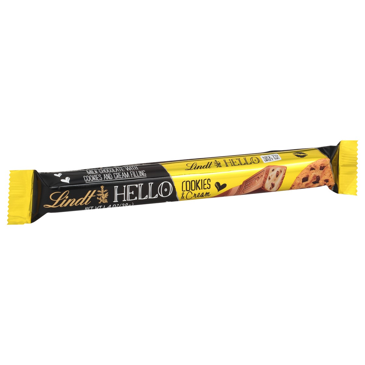 slide 5 of 13, Lindt Hello Cookies and Cream Milk Chocolate 1.4 oz, 1.4 oz