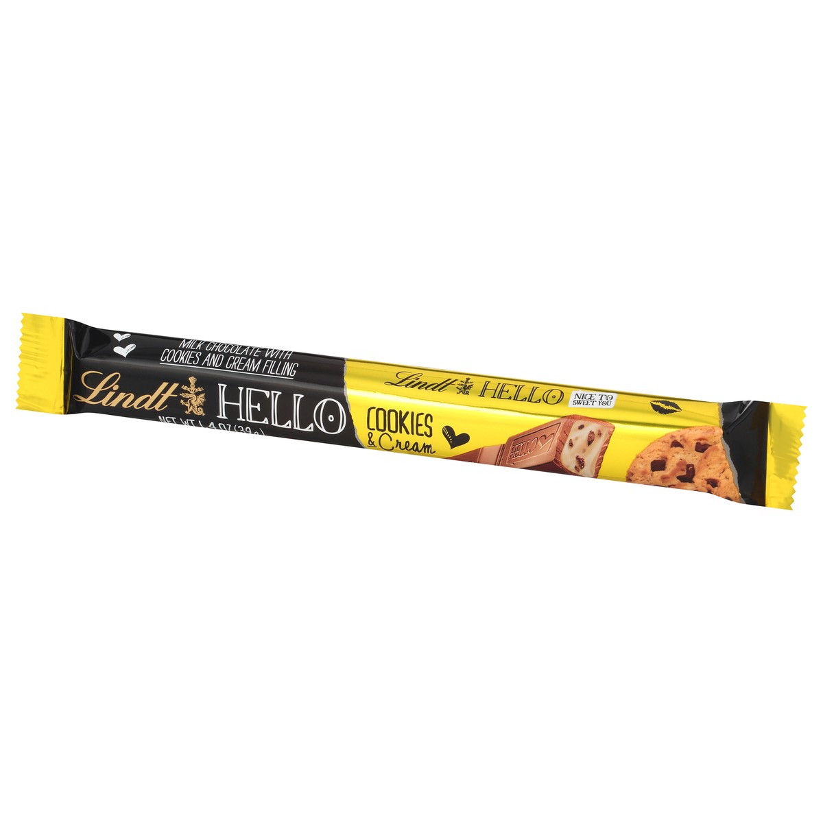 slide 6 of 13, Lindt Hello Cookies and Cream Milk Chocolate 1.4 oz, 1.4 oz