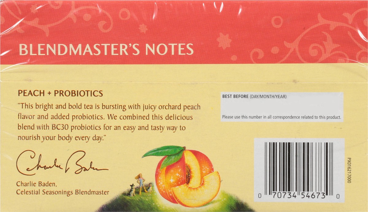 slide 3 of 9, Celestial Seasonings Herbal Peach Probiotic - 16 ct, 16 ct