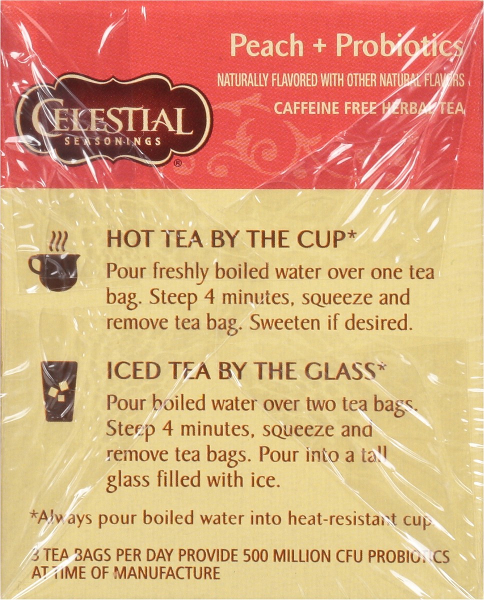 slide 2 of 9, Celestial Seasonings Herbal Peach Probiotic - 16 ct, 16 ct