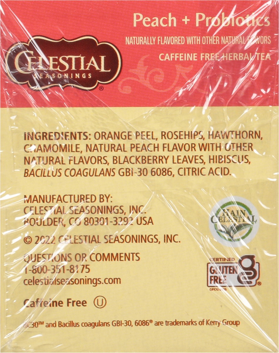 slide 4 of 9, Celestial Seasonings Herbal Peach Probiotic - 16 ct, 16 ct