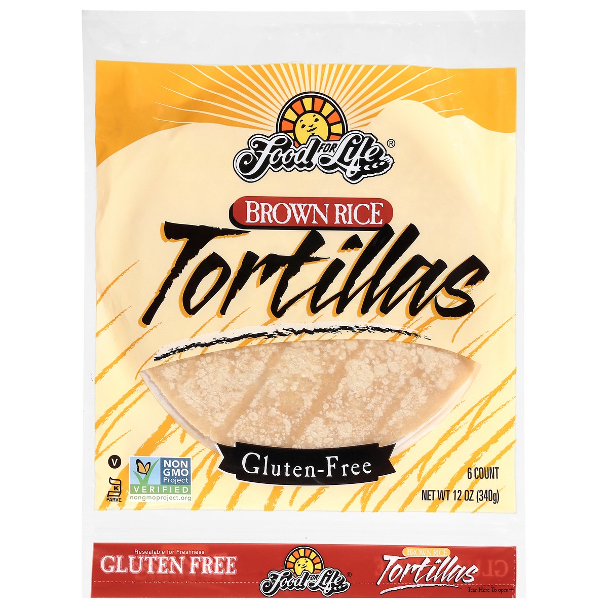 slide 1 of 9, Food for Life Gluten-Free Brown Rice Tortillas 6 Each, 6 ct