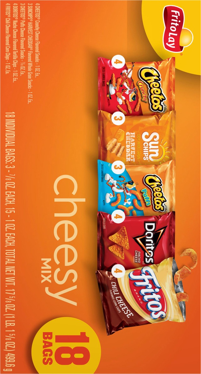 slide 7 of 11, Frito-Lay Cheesy Mix Variety Pack Chips, 18 ct