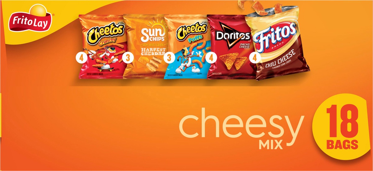 slide 8 of 11, Frito-Lay Cheesy Mix Variety Pack Chips, 18 ct