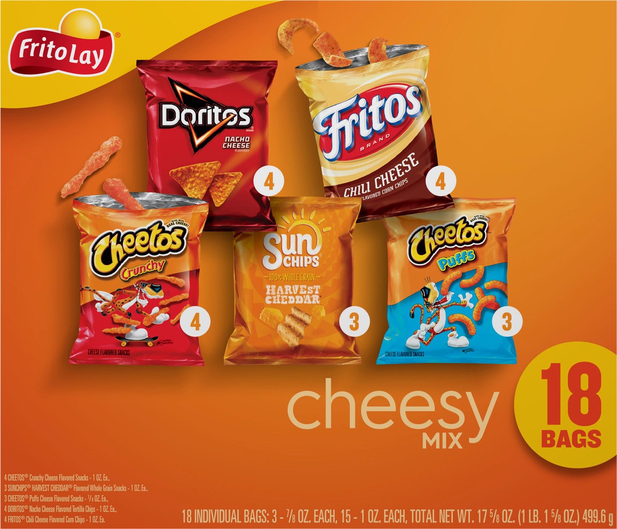 slide 9 of 11, Frito-Lay Cheesy Mix Variety Pack Chips, 18 ct