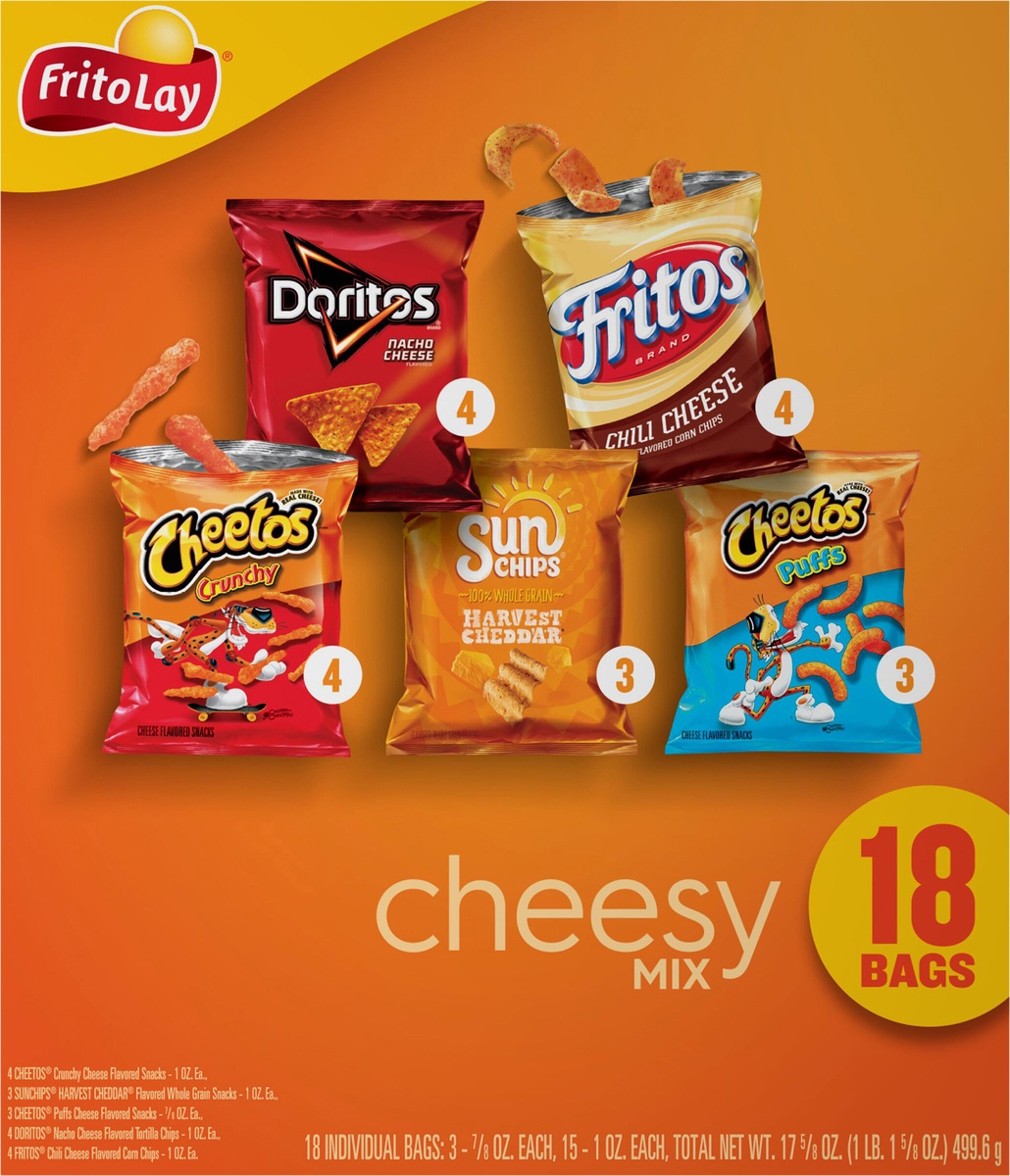 slide 10 of 11, Frito-Lay Cheesy Mix Variety Pack Chips, 18 ct