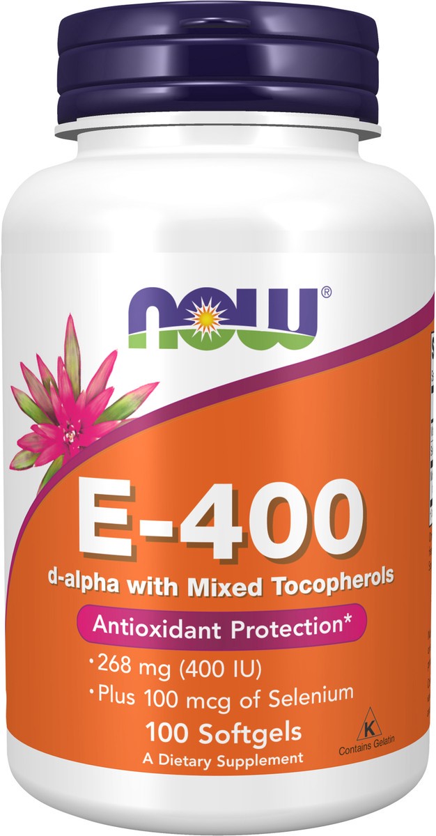 slide 7 of 10, NOW Vitamin E-400 - 100 Softgels, 100 ct