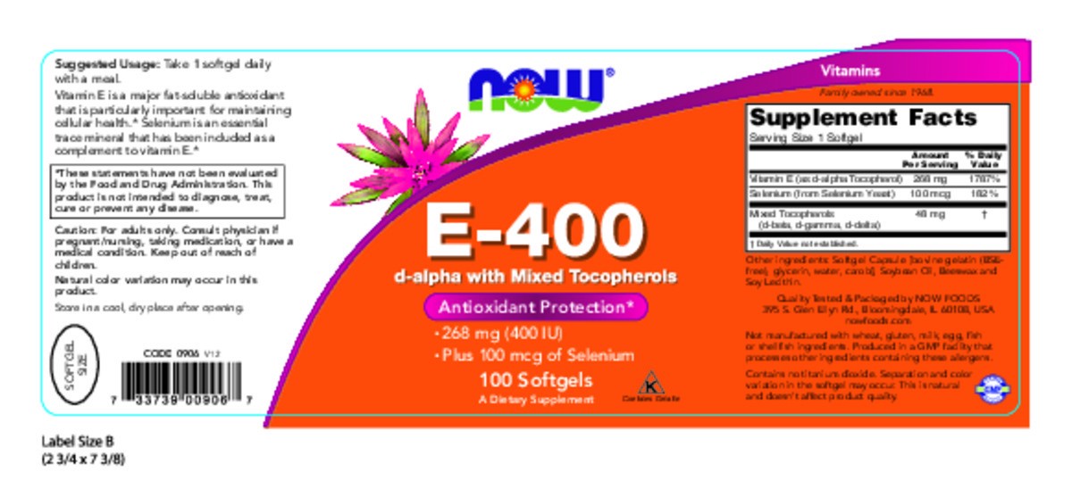 slide 8 of 10, NOW Vitamin E-400 - 100 Softgels, 100 ct