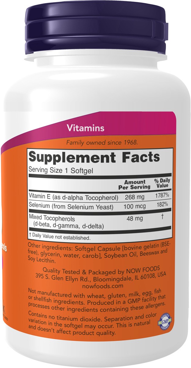 slide 9 of 10, NOW Vitamin E-400 - 100 Softgels, 100 ct