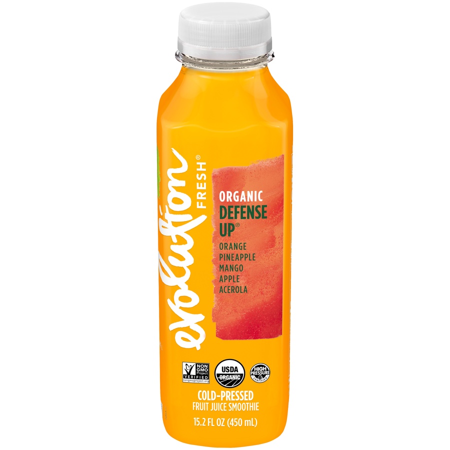 slide 1 of 4, Evolution Fresh Organic Defense Up — Cold-Pressed Fruit Juice Smoothie — Excellent Source of Vitamin C — 15.2 fl oz, 15.2 fl oz