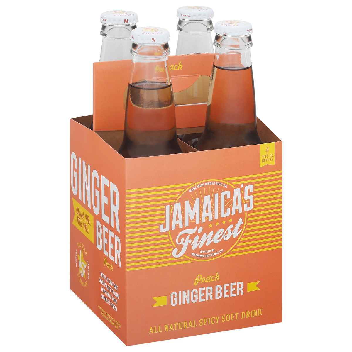 slide 12 of 13, Jamaica's Finest Peach Ginger Beer Multipack - 4 ct, 4 ct