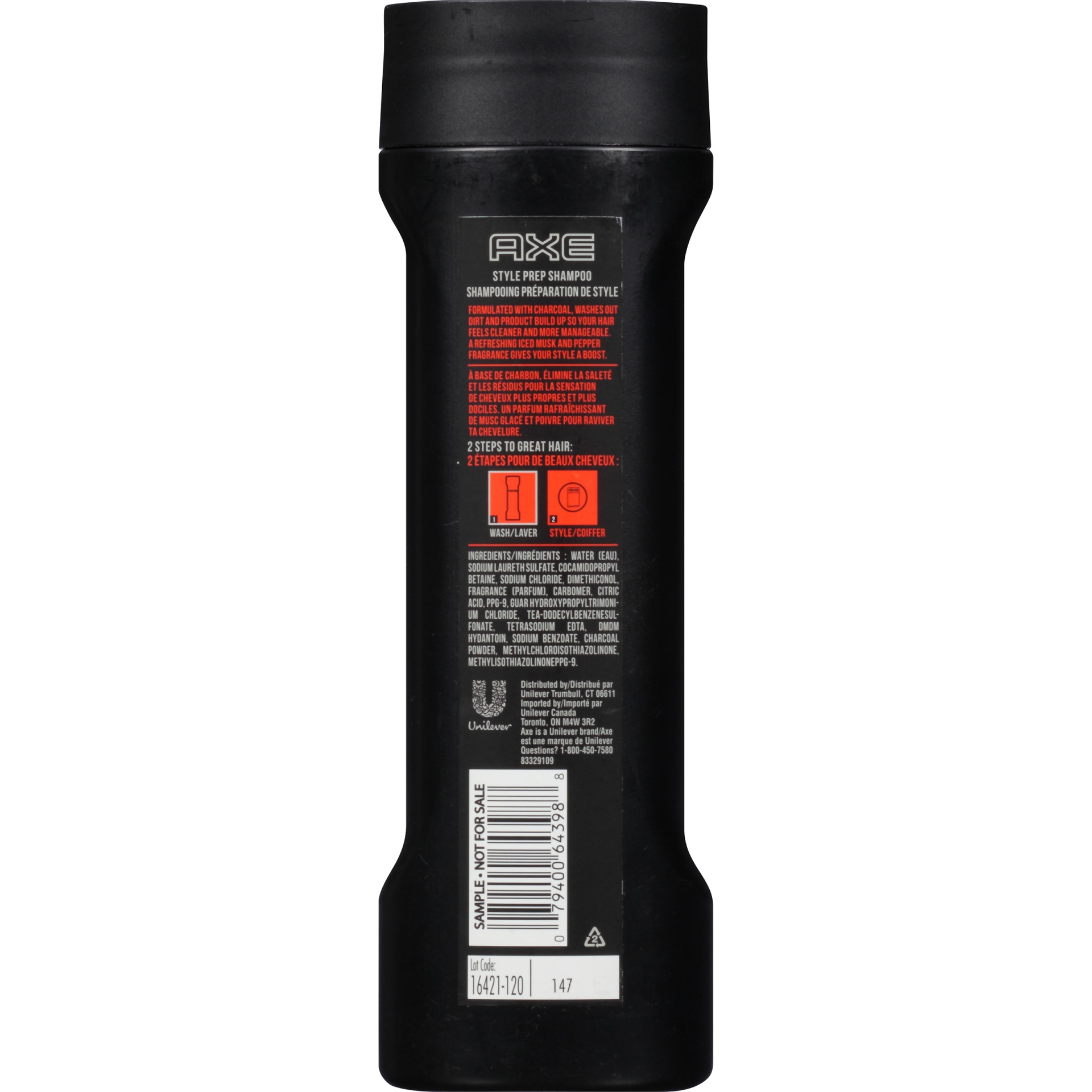 slide 5 of 6, AXE Adrenaline Deep Clean 2 in 1 With Charcoal Style Prep Shampoo, 12 oz
