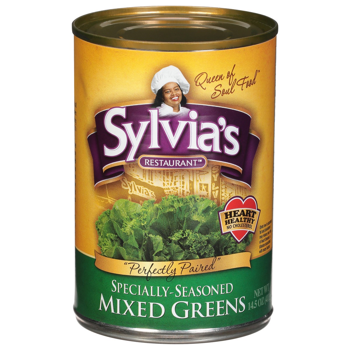 slide 1 of 12, Sylvia's Restaurant Specially-Seasoned Mixed Greens 14.5 oz, 14 oz