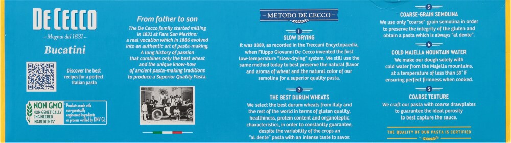 slide 2 of 6, De Cecco Slow Dried No. 15 Bucatini 1 lb, 1 lb